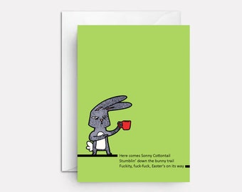 Funny easter card | strange easter cards | weird easter card | boyfriend easter card | bunny easter cards | Gin & Carrot Juice