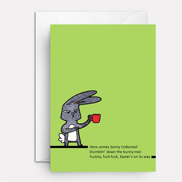 Funny easter card | strange easter cards | weird easter card | boyfriend easter card | bunny easter cards | Gin & Carrot Juice