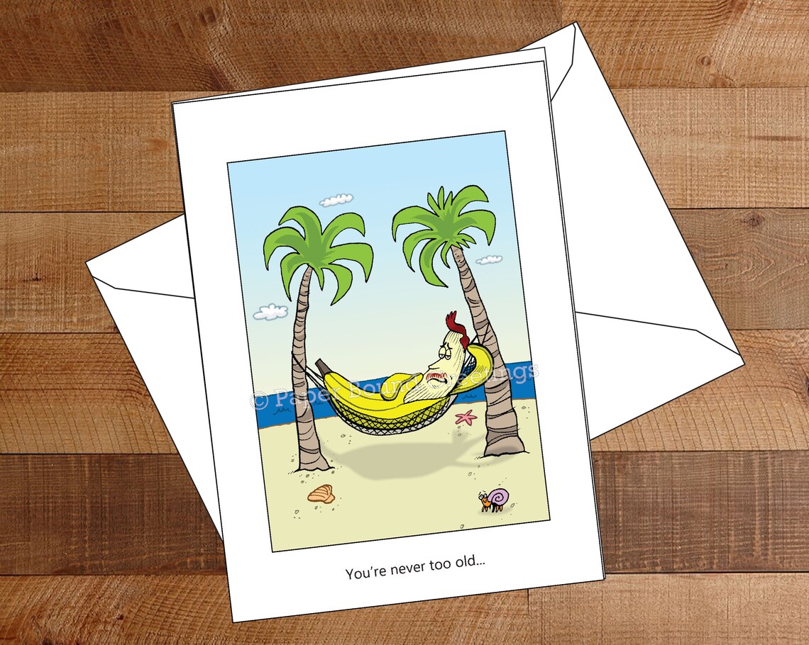 Banana Hammock Funny Birthday Card for Friend Humorous Etsy