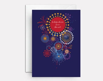 Festive 4th of July Greeting Card | Firework Design