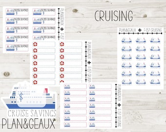 Pegatinas para planificar cruceros, pegatinas para ahorrar en vacaciones en crucero, hojas MINI, Bullet Journal, planificador personal, F-157