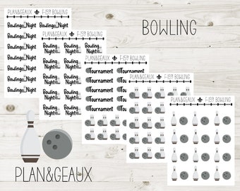 Bowling Planner Stickers, Bowling Pin Stickers, Bowling Ball Planner Stickers Erin Condren,  Happy Planner, FUN-159