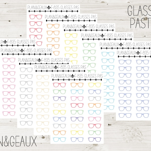 Eyeglasses Stickers Etsy