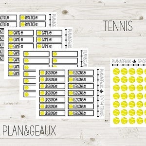 Tennis Practice, Tennis Game Planner Stickers, Tennis Ball Planner Sticker, Erin Condren, Happy Planner, Bullet Journal, SPORTS-024
