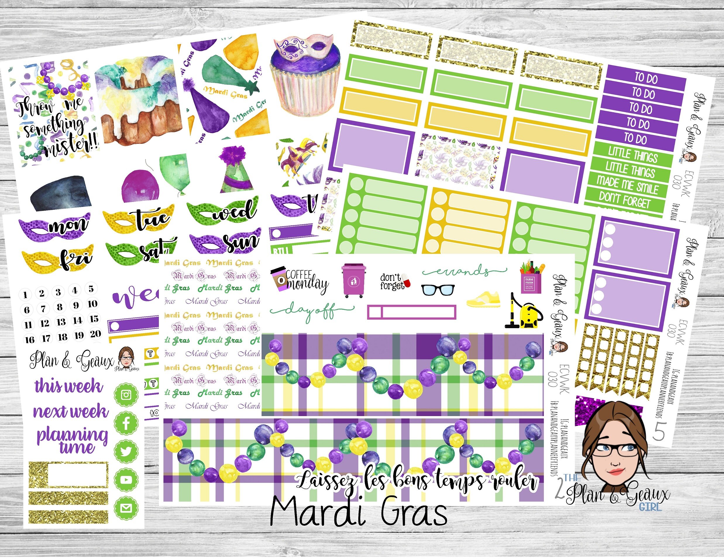 mardi gras stickers