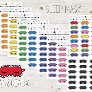 Sleep Mask Planner Stickers, Sleep Tracker Stickers, Nap Sticker, Rainbow Colors Bullet Journal, Planner Stickers, FUN-799