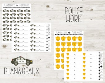 Police Work Schedule Planner Stickers, Police Work Stickers, Police Planner Stickers Erin Condren,  Happy Planner, Bullet Journal, FUN-142