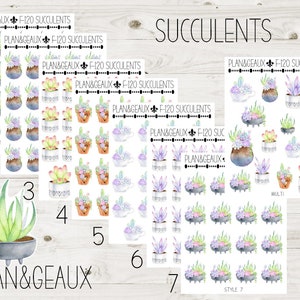 Succulents Planner Sticker, Cactus Flower Stickers, Floral Planner Stickers, Succulent Flower Planner Stickers, FUN-120