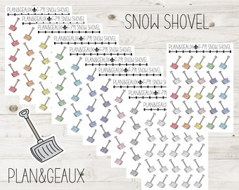 Snow Shovel Stickers, Shovel Stickers, Snow Cleanup Sticker, Pastel Colors, Bullet Journal, Planner Stickers, FUN-790