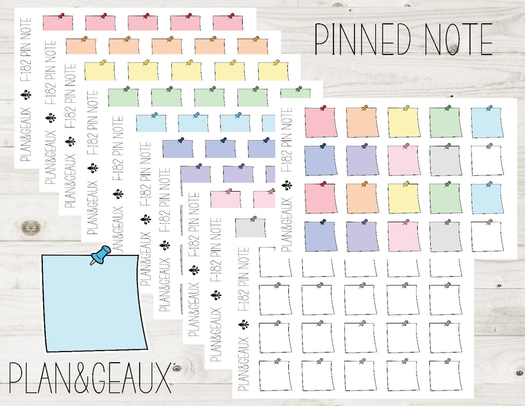 Notes Planner Stickers, Pin Notes Stickers, Hobonichi Notes Stickers ...