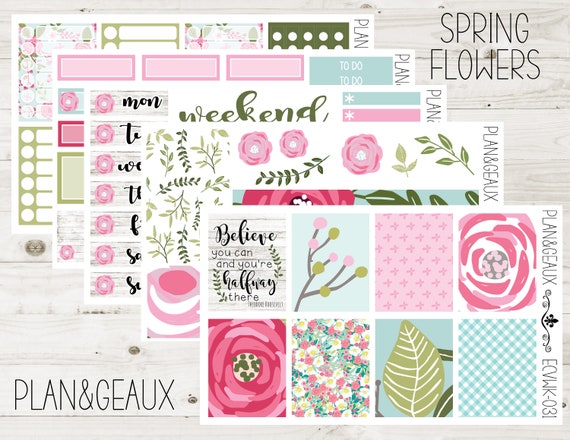 Planner Stickers Spring Weekly Kit 2198 Embellishments Labels, Stickers ...