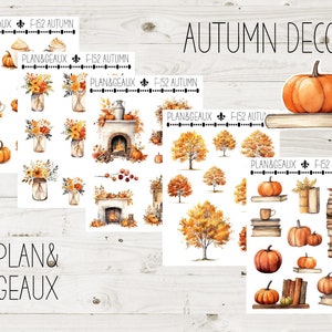 Fall Autumn Deco Planner Stickers, Fall Planner Stickers, Autumn Sticker, Happy Planner Stickers, Bullet Journal, FUN-152