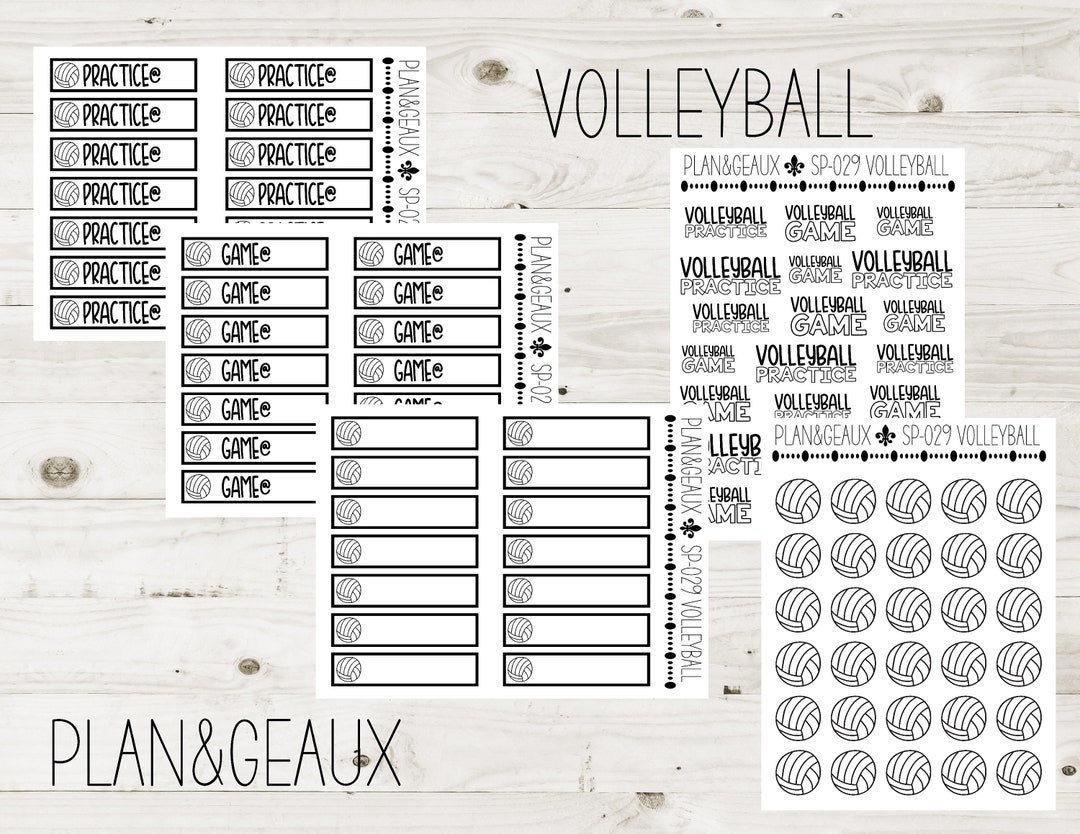 Volleyball Planner Stickers, Volleyball Practice, Volleyball Game ...