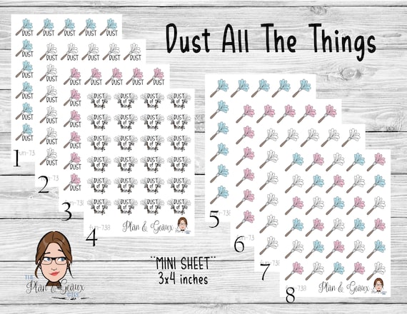 Clean the house S0874S0898S0874blue Planner stickers Zuri Wipe off the dust stickers