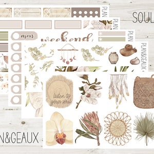 Boho Soul Weekly Kit Planner Stickers, Minimalistic Weekly Stickers, Week Stickers, Erin Condren Vertical, ECV-WK 091