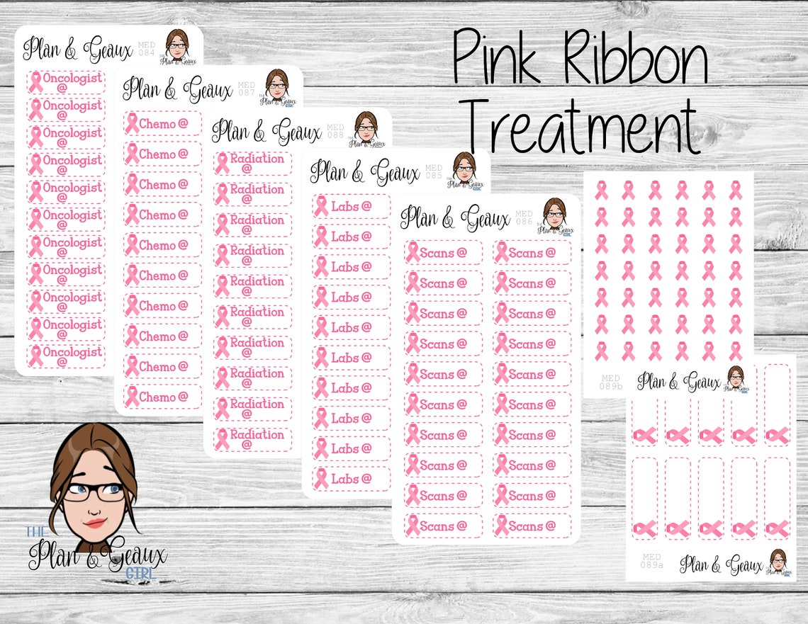 Breast Cancer Treatment Planner Stickers Chemo Planner - Etsy
