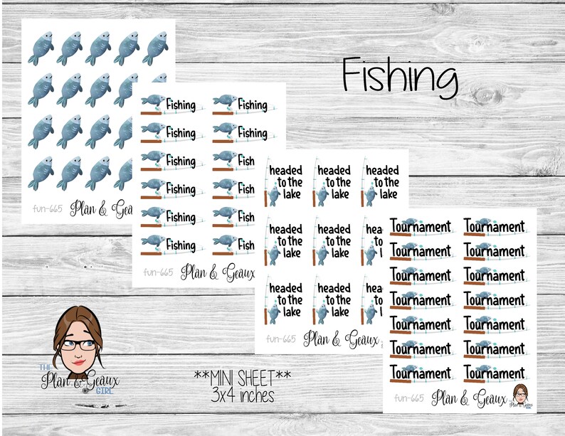 Fishing Planner Stickers Fish Planner Stickers Fishing Etsy
