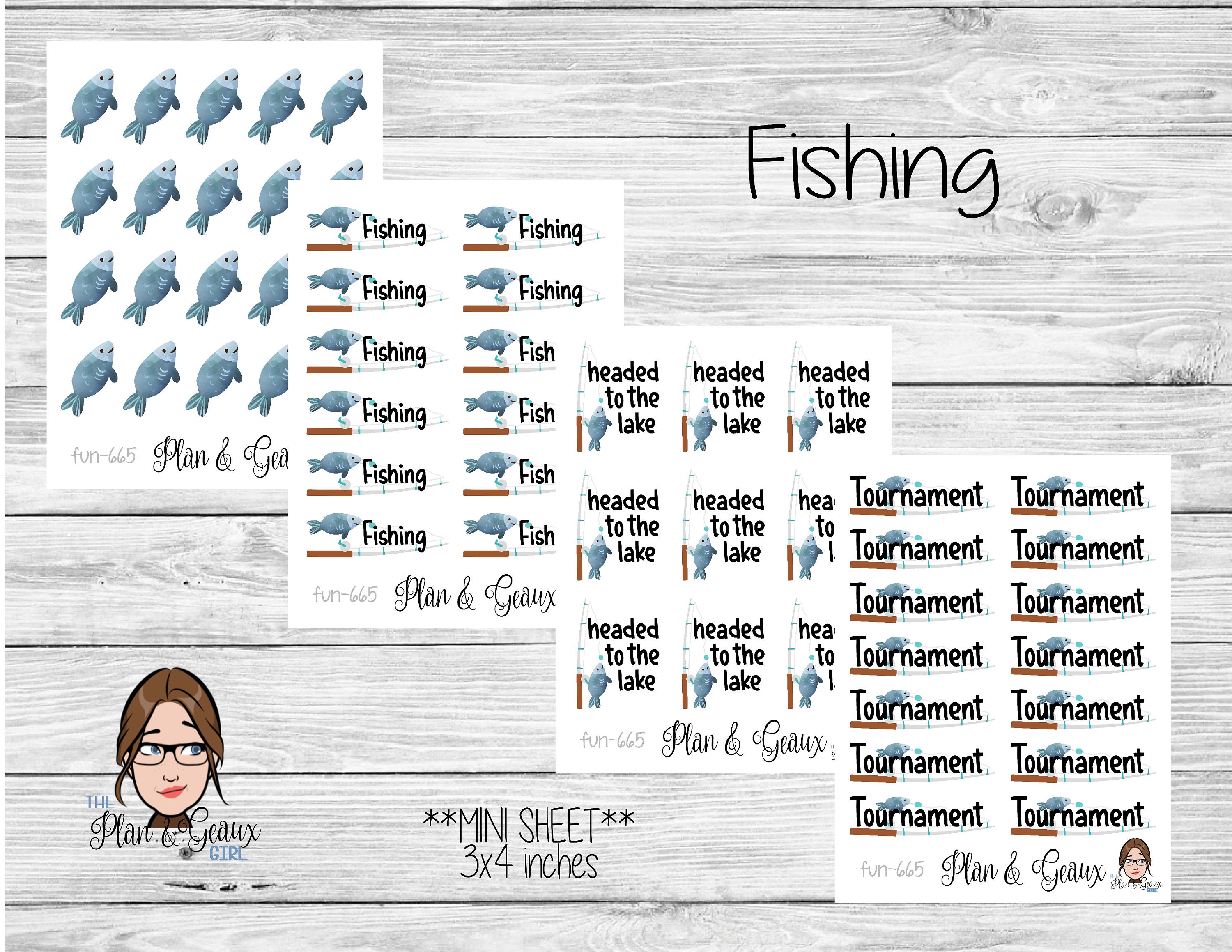 Fishing Planner Stickers Fish Planner Stickers Fishing - Etsy