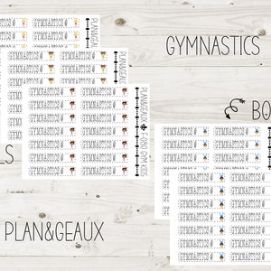 Gymnastics Lessons, Gymnastics Class Planner Stickers, Gymnastics Class, Bullet Journal, Bujo Stickers, Happy Planner, FUN-080