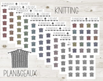 Knitting Planner Stickers, Knit Stickers, Yarn Sticker, Pastel Colors Bullet Journal, Planner Stickers, FUN-801