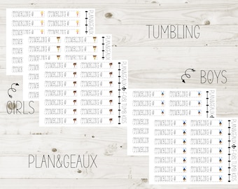 Tumbling Class, Tumbling Class Planner Stickers, Tumbling Kids, Happy Planner, Bullet Journal, FUN-081