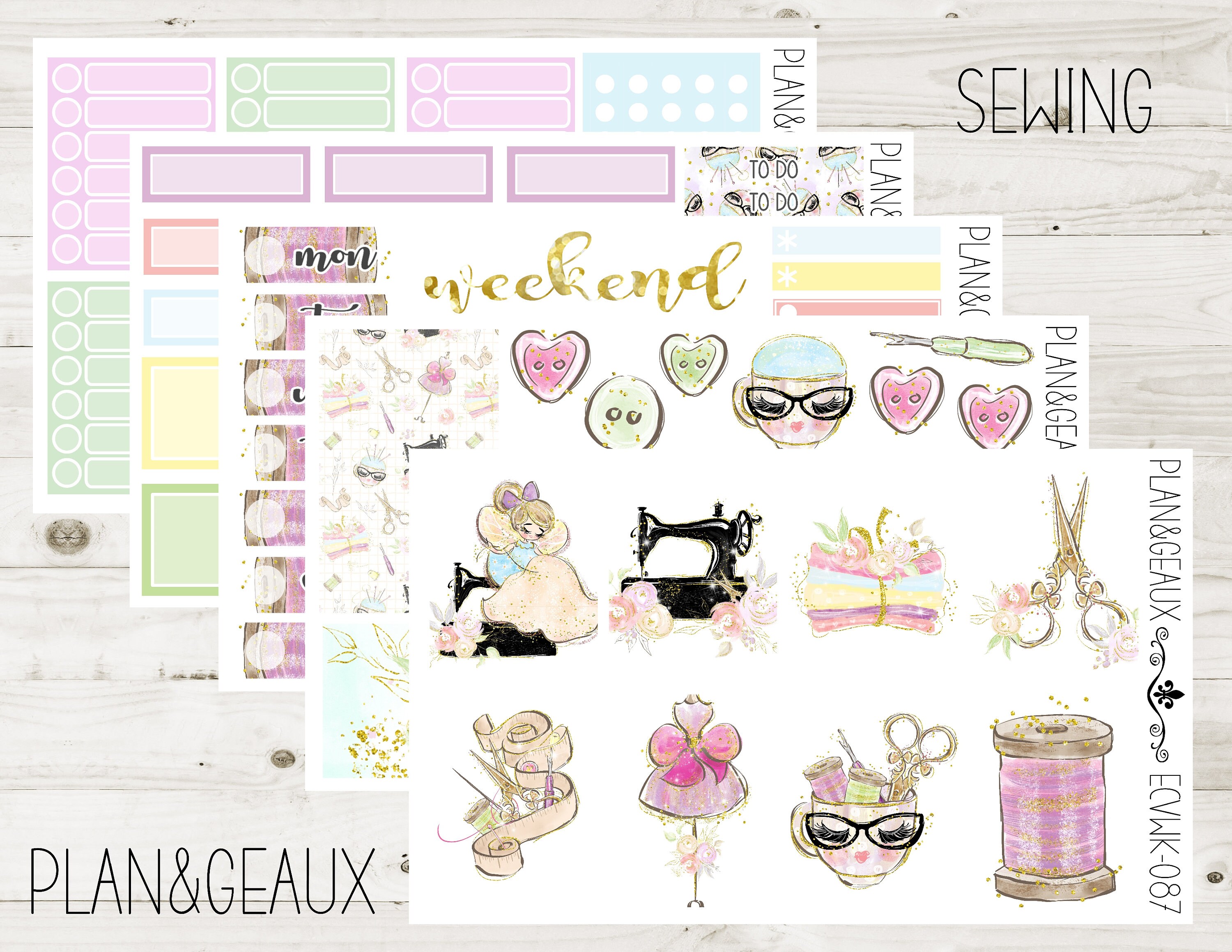 Sewing Weekly Kit Planner Stickers Quilting Weekly Stickers Etsy UK