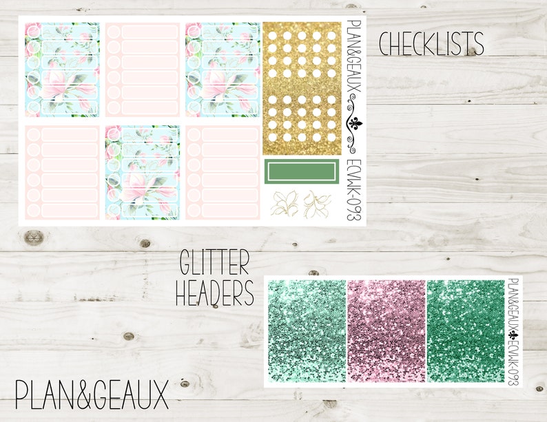 Watercolor Purple Magnolia Weekly Kit Planner Stickers, Floral Magnolia ...