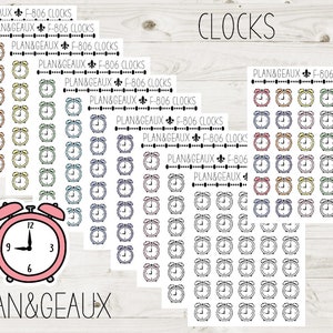 Clock Stickers, Alarm Clock Stickers, Time Sticker, Pastel Colors, Bullet Journal, Planner Stickers, FUN-806