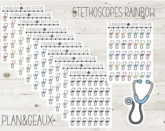Stethoscopes Stickers, Medical Stickers, Nurse Sticker, Rainbow Colors, Bullet Journal, Planner Stickers, FUN-824