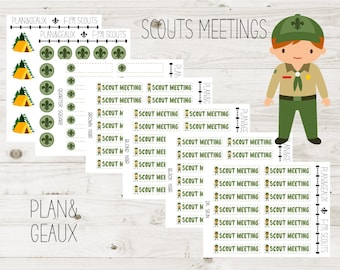 Scouts Planner Stickers, Scouts Stickers, Scouts Planner, Meetings Planner Stickers, Happy Planner, Erin Condren, Bullet Journal, FUN-191