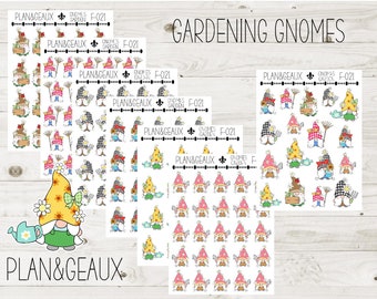 Garden Gnomes Stickers, Gardening Stickers, Gnome Stickers, Garden Planner Stickers, FUN-021