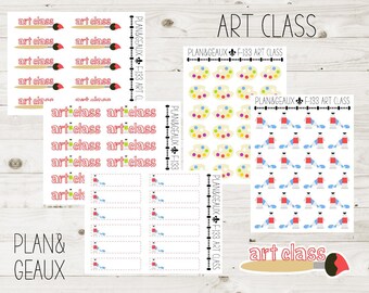 Art Class Planner Stickers, Art Lessons Planner Stickers, Painting Planner Sticker, Art Planner Stickers, Bullet Journal, FUN-133