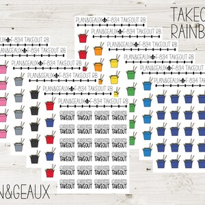 Chinese Takeout Stickers, Chinese Food Stickers, Takeout Sticker, Rainbow Colors, Planner Stickers, FUN-834