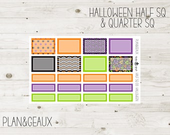 Halloween Half Squares, Half Square Planner Stickers, Functional Planner Stickers, Quarter Square Planner Stickers, HS-03