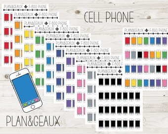 Iphone Planner Stickers, Smart Phone Stickers, Phone Sticker, Rainbow Colors Bullet Journal, Planner Stickers, FUN-800