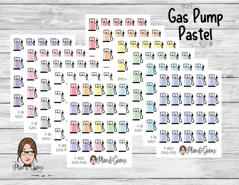 Gas Pump Planner Stickers Gas Stickers Car Care Sticker | Etsy
