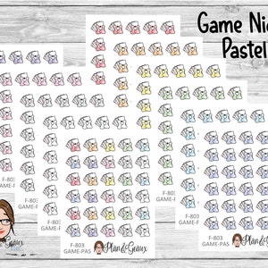 board games family calendar reminders fun cards Game Night Planner Stickers