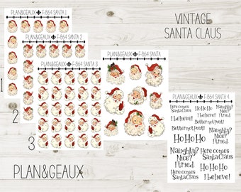 Vintage Santa Planner Sticker, Santa Stickers, Christmas Planner Stickers, Planner Stickers, F-864