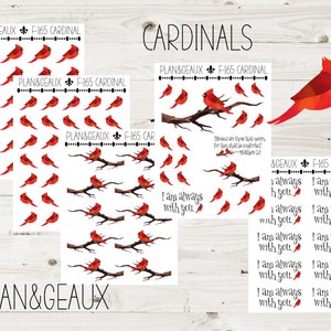 Cardinals Planner Stickers, Red Cardinal Planner Stickers, Always With You, Religious Stickers, Happy Planner Stickers, FUN-165