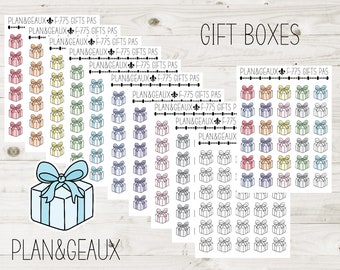 Gift Box Stickers, Present Stickers, Gift Sticker, Pastel Colors, Bullet Journal, Planner Stickers, FUN-775