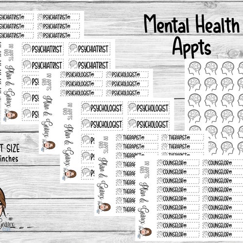 Mental Health Planner Stickers Psychiatrist Stickers Etsy