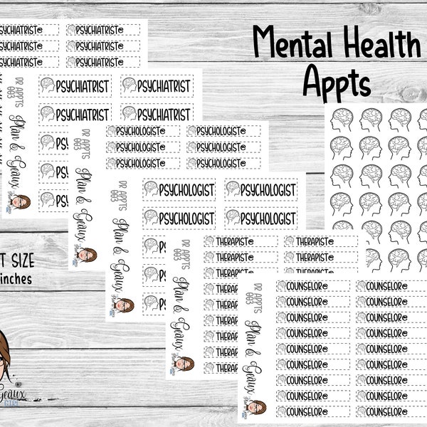 Mental Health Planner Stickers, Psychiatrist Stickers, Psychologist, MINI Sheets, Bullet Journal, Stickers, Planner Stickers, MINI 003