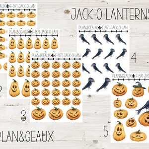 May include: Five sheets of Halloween stickers featuring jack-o'-lanterns, crows, and the text "PLAN&GEAUX F-871 JACK-O-LAN".