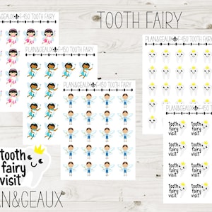 Tooth Fairy Planner Stickers, Tooth Fairy Stickers,  Tooth Fairy Planner Sticker, Happy Planner Sticker, Bullet Journal, FUN-204