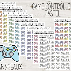 Video Game Controller Stickers, Video Game Stickers, Controller Sticker, Pastel Colors, Bullet Journal, Planner Stickers, FUN-816
