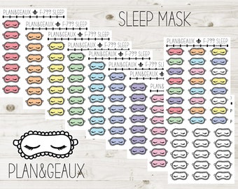 Sleep Mask Planner Stickers, Sleep Tracker Stickers, Nap Sticker, Pastel Colors Bullet Journal, Planner Stickers, FUN-799