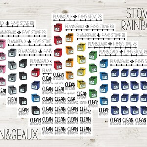 Stove Stickers, Cooking Stickers, Baking Sticker, Oven Sticker, Rainbow Colors, Planner Stickers, FUN-845