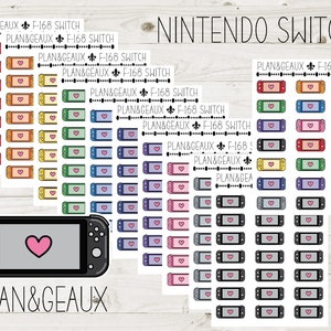 Video Game Stickers, Switch Stickers, Switch Video Game Sticker, Rainbow Colors Bullet Journal, Planner Stickers, FUN-168