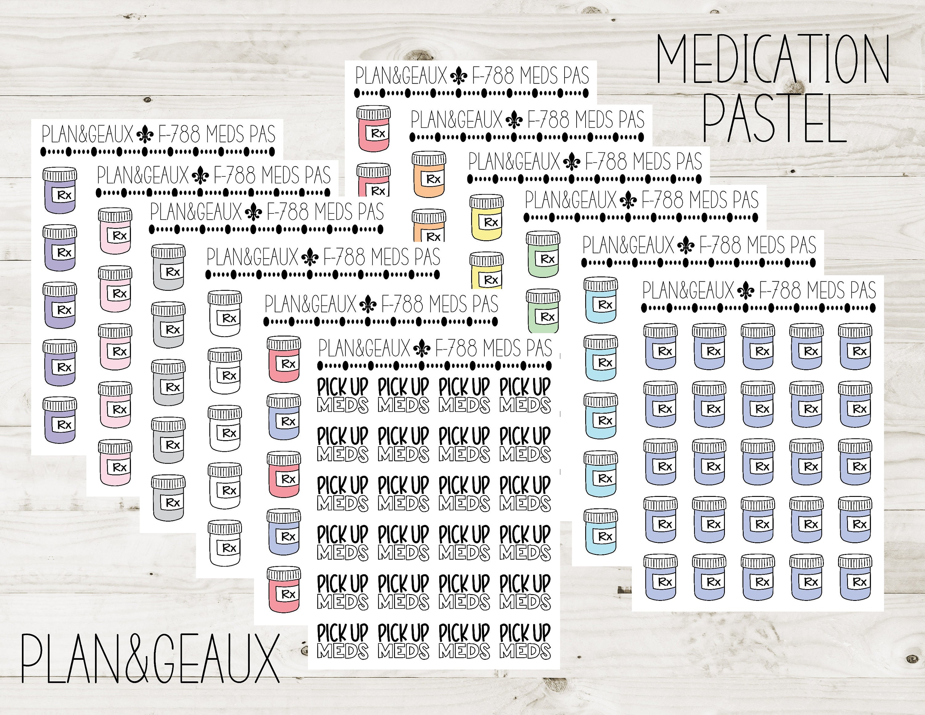 Medication Guide Sticker Medication Bottle Stickers, Prescription Stickers, RX Sticker, Pastel ...