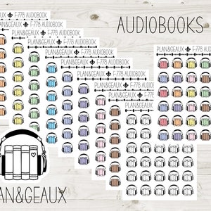 Audiobooks Stickers, Audible Books Stickers, Kindle Sticker, Pastel Colors, Bullet Journal, Planner Stickers, FUN-778